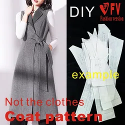 Ladies' sleeveless double-sided cashmere coat vest pattern garment making sewing drawings BFY-298