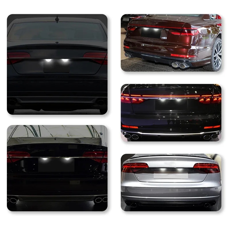 2pcs For Audi LED Number Plate Light A3 A4 S4 RS4 B6 B7 A6 RS6 S6 C6 S5 Q7 A8 S8 Avant Canbus Error Free License Plate Lamp image 4