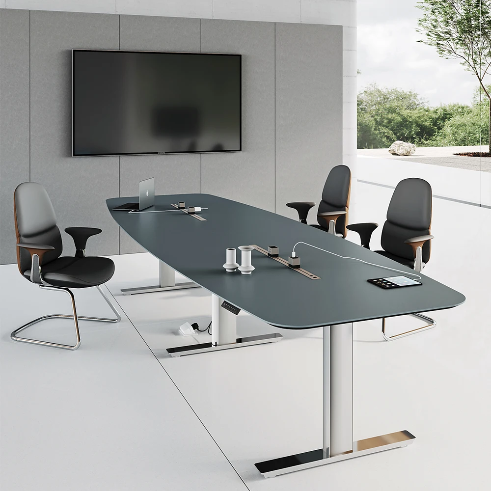 Quality Assurance Modern Conference Table Conference Meeting Table Conference Table 8 People Height Adjustable Desk for Office