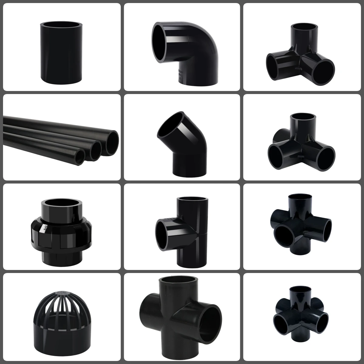 أسود الأنابيب البلاستيكية موصل 20/25/32/40/50 مللي متر حديقة الري حوض السمك تجهيزات أنابيب المياه خزان الأسماك الأنابيب محول الكوع المحملة المفاصل