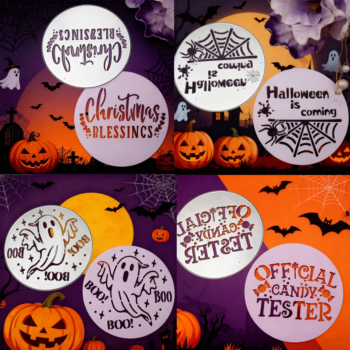 Troqueles de corte de metal con frases de Halloween y Navidad, novedad para álbumes de scrapbooking, carpetas de repujado DIY, fabricación de tarjetas de papel
