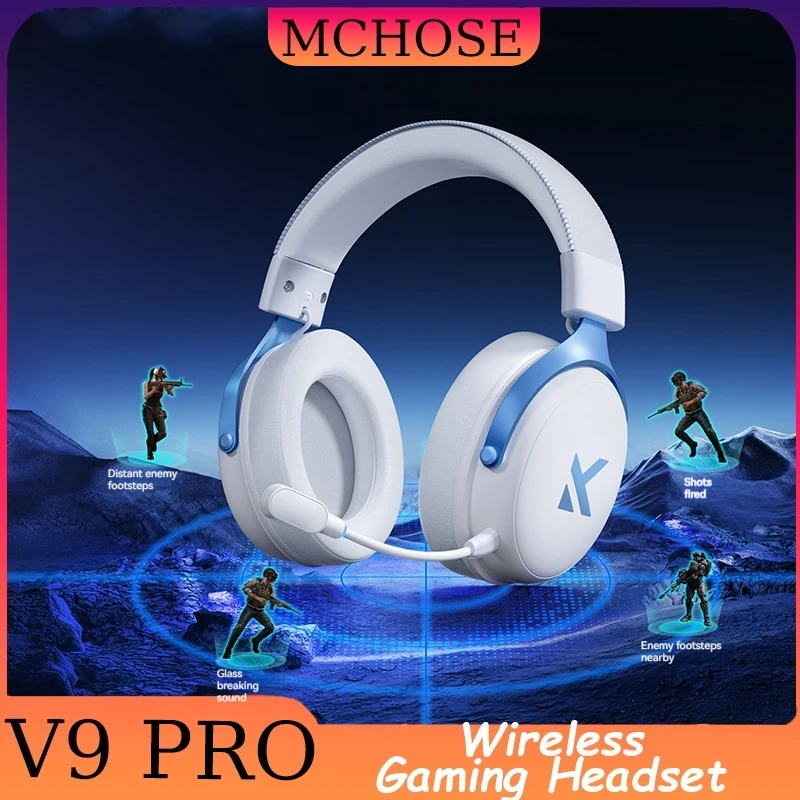 

MCHOSE V9 Pro Music Gaming Headphones Quad-Mode Noise Reduction Mic Wireless Gaming Bluetooth E-sport Pc Accessories Music