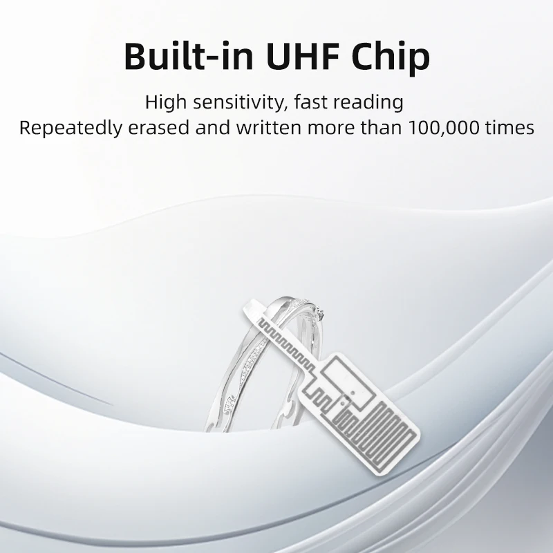 1000pcs 860-960Mhz UHF RFID Tag Passive 4m Read Range PET Material RFID Jewelry Label for Jewelry Management