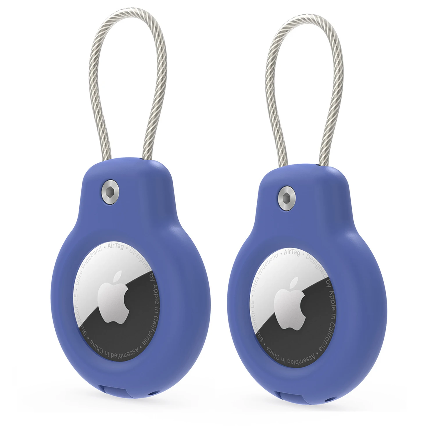 Voor Apple Airtag Case Hard Plastics Houder Anti-Verlies Sleutelhanger Met Stalen Kabel Voor Huisdieren Kraag Rugzak Bagagelabel GPS Tracking