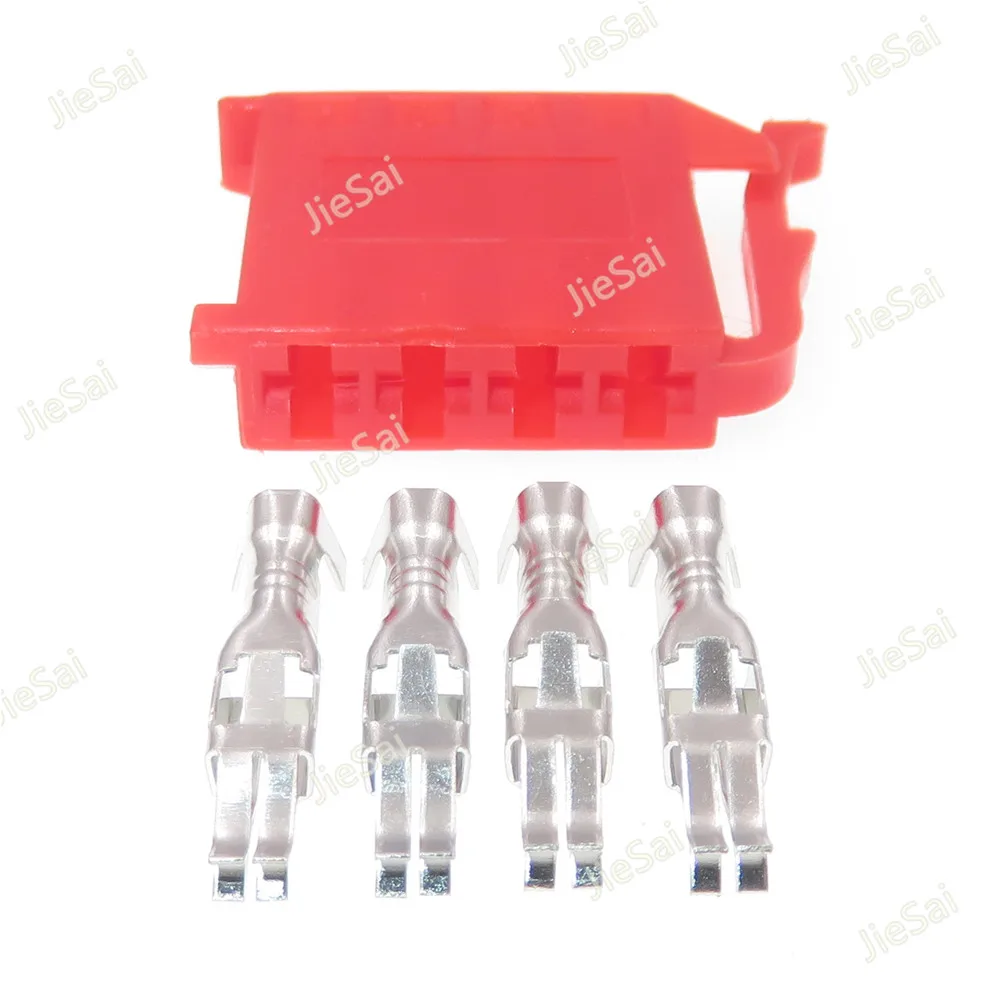 4 Pin 2.8mm Red Automotive Housing Connector With Pins Car Plug Wire Socket Auto Modification Accessories