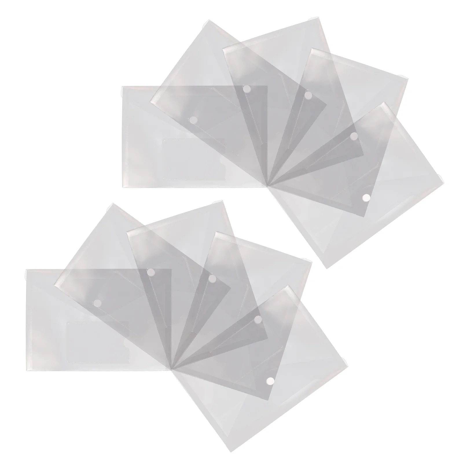12 Pcs Button File Bag Envelopes Transparent Document Organizer Holder Invoices Pp Clear Zipper Pouches A5 Storage Office