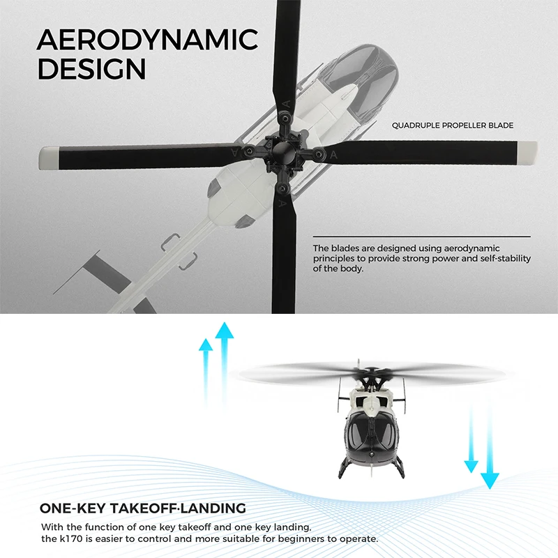 Wltoys K160 Rc Helicopter 2.4G 4 Channel 6-Axis Gyro Brushless Motor Remote Control Airplane EC-145 Simulation Aircraft Toys