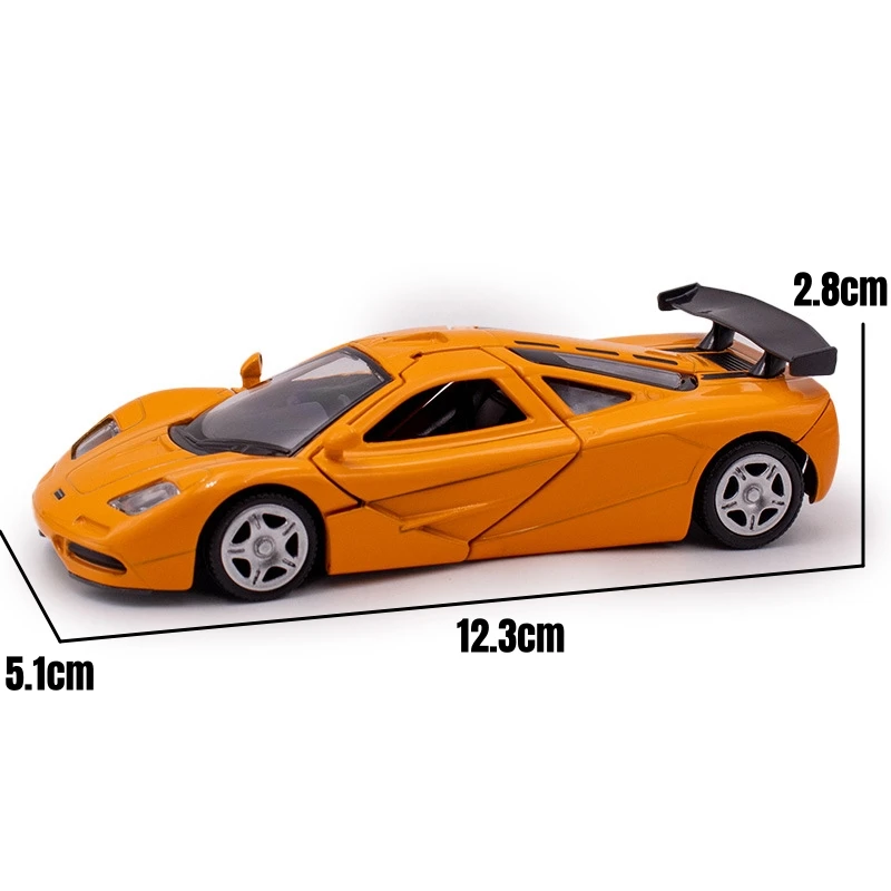 1/36 McLaren F1 Toy Car For Children RMZ City Diecast Miniature Vehicle Super Racing Model Pull Back Collection Gift for Boys