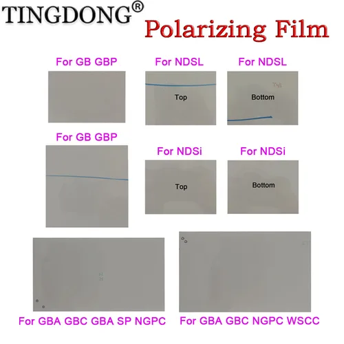 Imagen 1 del producto Hoja de película polarizadora para NDS NDSI NDSL GB GBC GBA WSCC NGPC, filtro polarizador, pantalla retroiluminada para resaltar GBA SP, 1-10 Uds.