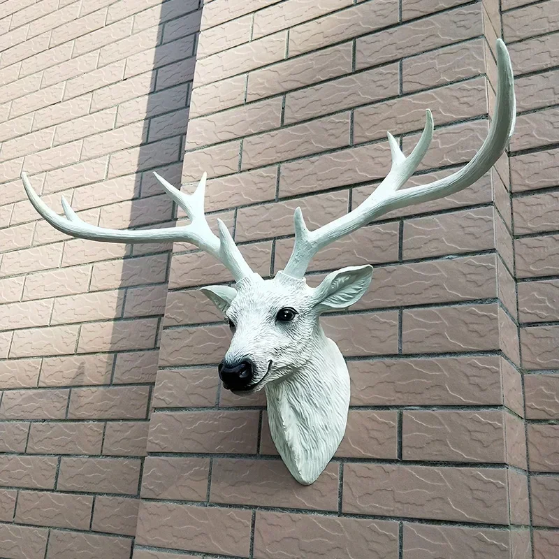 3D Deer Head Resin Art for Wall Decor, Animal Head Sculpture, Modern Decorative Art, Wall Hanging Decor, Home Decorations