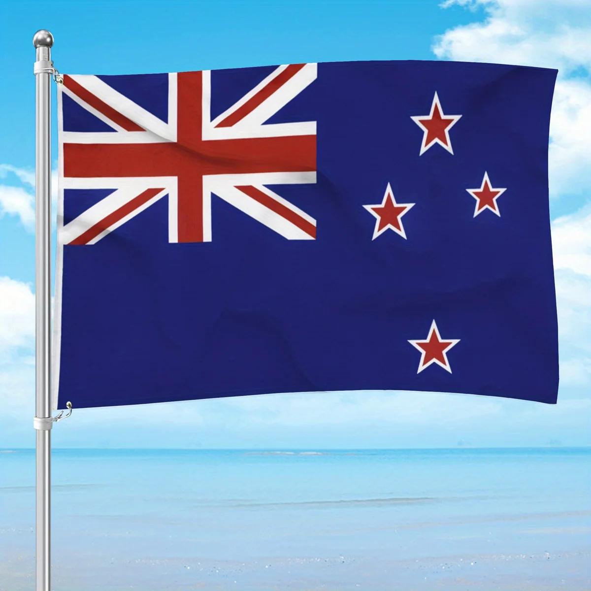 1pc New Zealand National Flags – Durable Polyester Kiwi Country Banners, Vivid Colors, Outdoor/Indoor Use Without Electricity