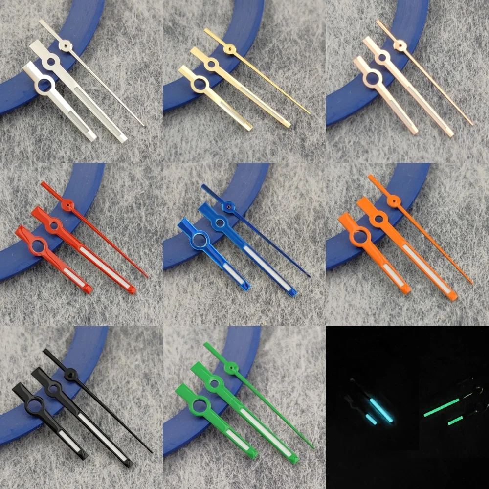 

High Quality NH35 Hands Rose Gold Silver Gold Watch Hands Green/Blue Luminous For NH35/NH36/4R/7S Movement Watches Pointers