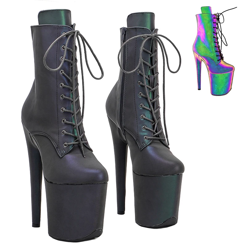 

Leecabe 20CM/8inches Night Light upper sexy exotic young trend fashion boots High Heel platform Pole Dance boot