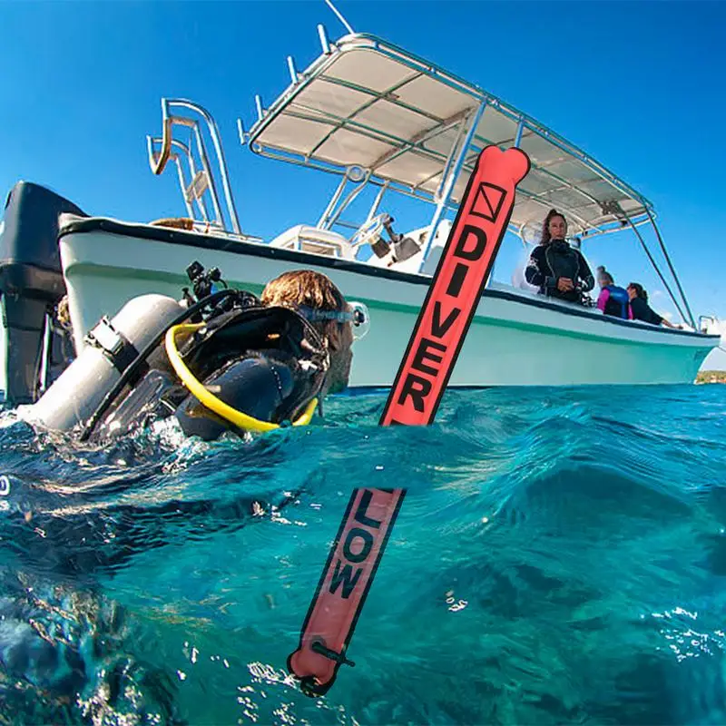 Tube de Signalisation de Plongée Sous-Marine Haute Visibilité 3,77 Pieds, Bancs de Saucisses de Sécurité, Revêtement TPU, Marqueur de Signalisation de Moulage