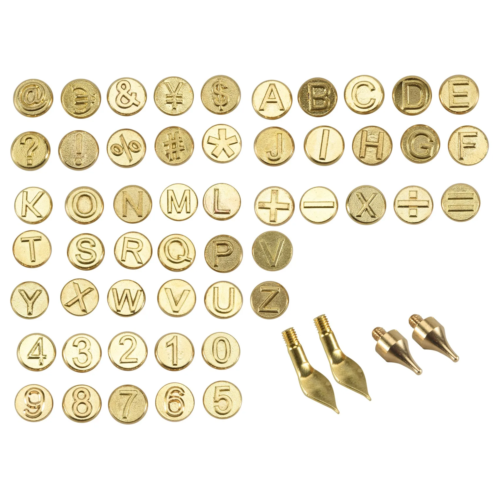 56 Pieces Wood Burning Tip Letter Wood Burning Tip Set Including Alphabet Number for Wood Craft DIY Embossing CarvingAB32