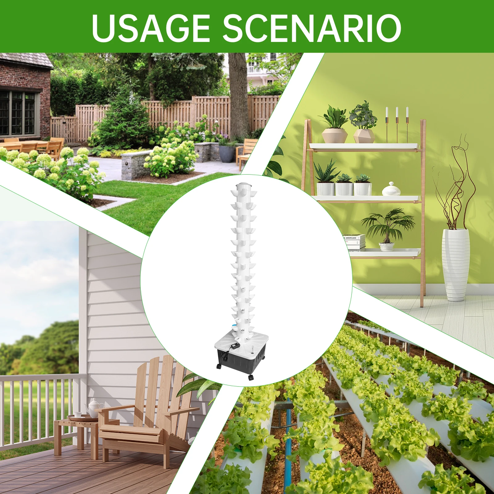 Hydroponic Growing System, 70 Pods Vertical 14 Tiers Hydroponic Tower, Home Hydronic Garden with Water Pump, Water Circulation Plants Germination Kit for Indoor Herbs Fruits & Vegetables view 6