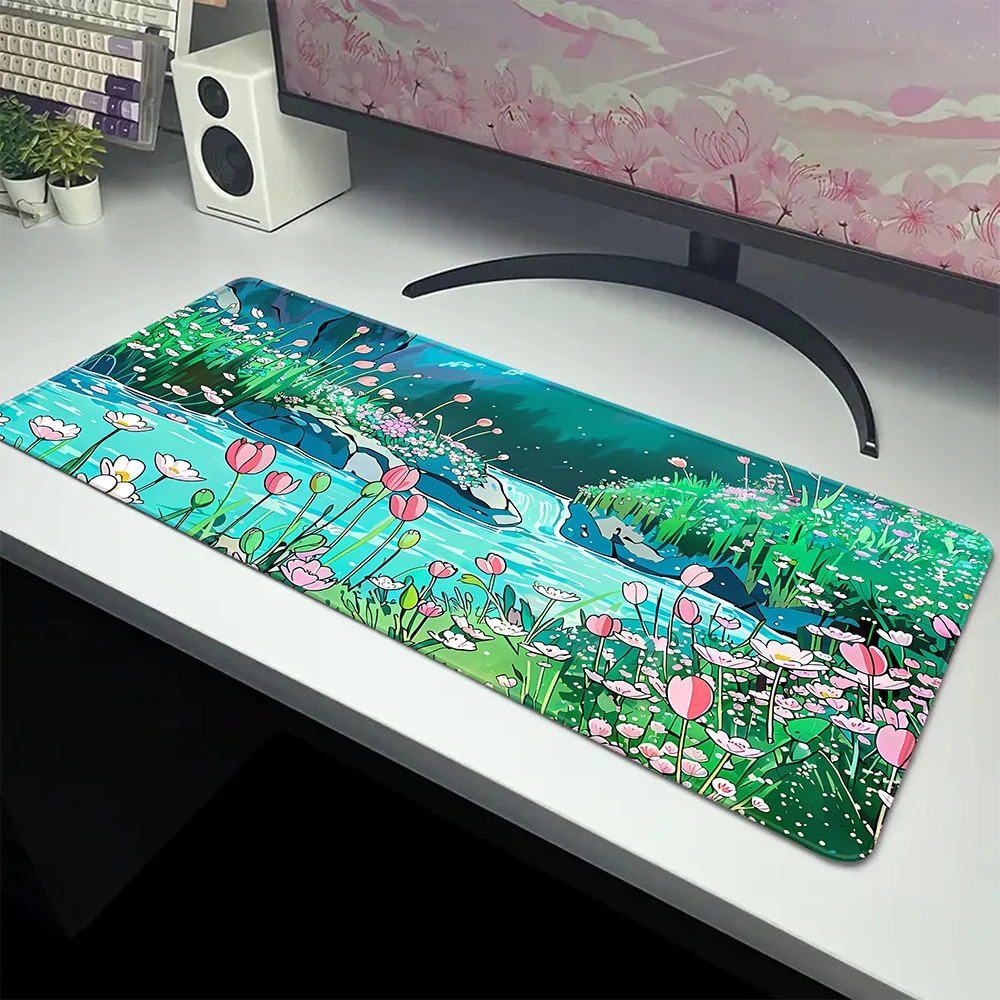 

Flower Mouse Pad Large Mouse Mat Big Desk Mat Office Laptop Keyboard Mousepad Anime XXL PC Table Carpet Rubber Mouse Pads