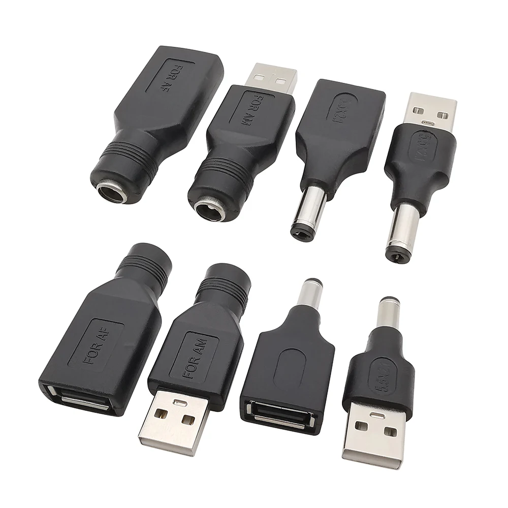 1/2/5 szt. Gniazdo żeńskie gniazdo 5.5*2.1mm do 2.0 USB typ wtyczki męskiej złącze DC wtyczki 5V Adapter do laptopa