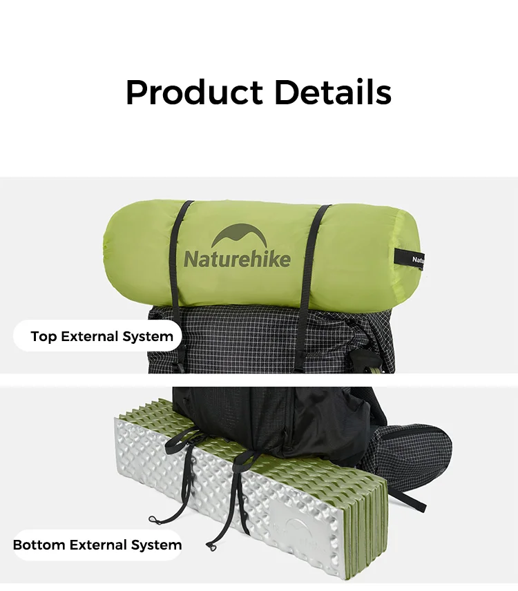 Naturehike Rock 2.0 Wanderrucksack Großer Outdoor-Rucksack für Freizeitsport und Reisen Kletter- und Campingrucksack – Detail 22
