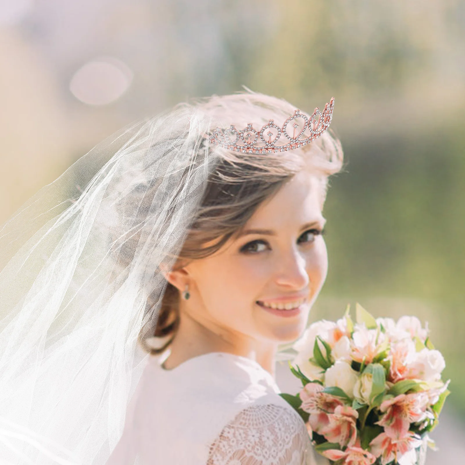 

2 шт., женская свадебная повязка на голову, вуаль, свадебные аксессуары для волос для невесты, девичник, свадебная корона для невесты