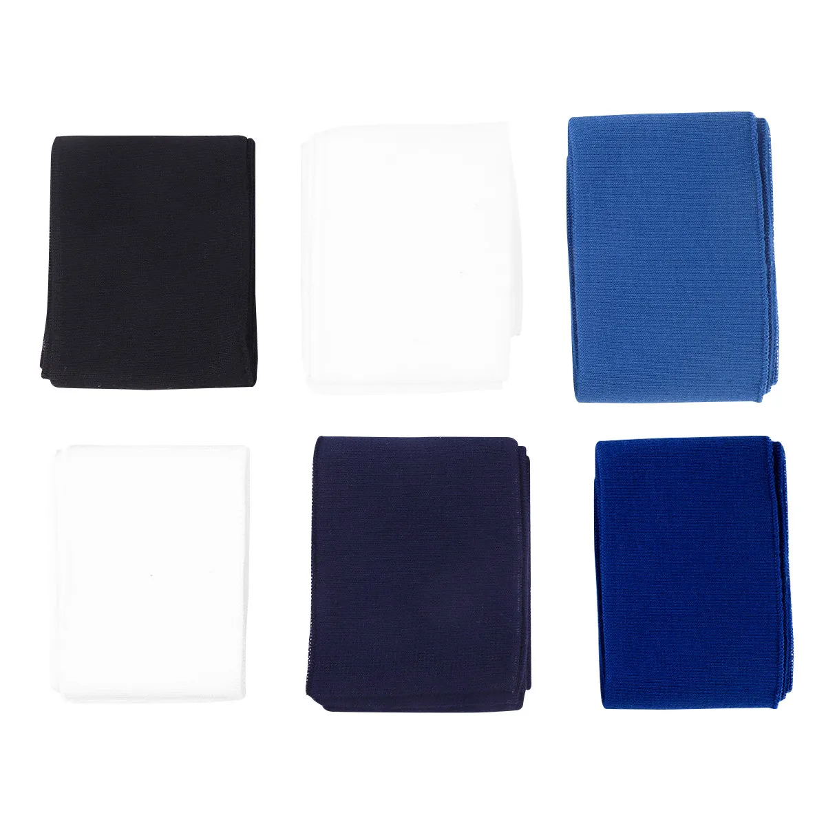 

6pcs Flat Knitted Elastic Fabric 2-Way Stretch For Diy Clothes Waistbands Sleeves Wigs Sweat Bands Collar Cuff Cloth Crafts