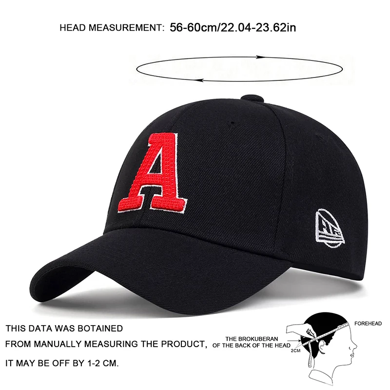 Unisex-Baseballkappen mit Buchstaben-Stickerei, verstellbar, für den Außenbereich, für Frühling und Herbst, lässiger Sonnenschutzhut – Detail 7