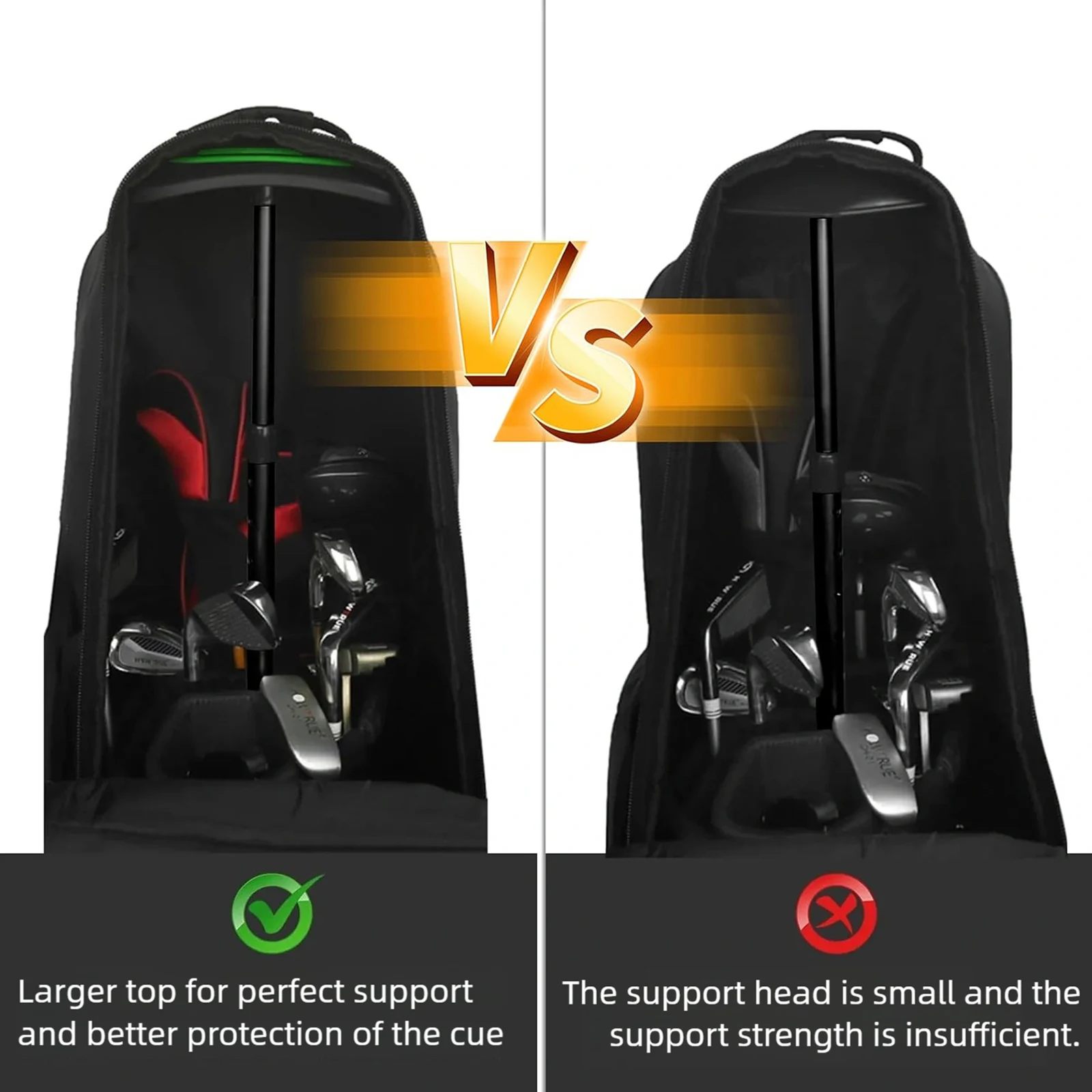 1Pc Golf Travel Bag Support Pole 4 Telescopic Sections Aluminum Alloy Rod Adjustable Height Golf Club Protector