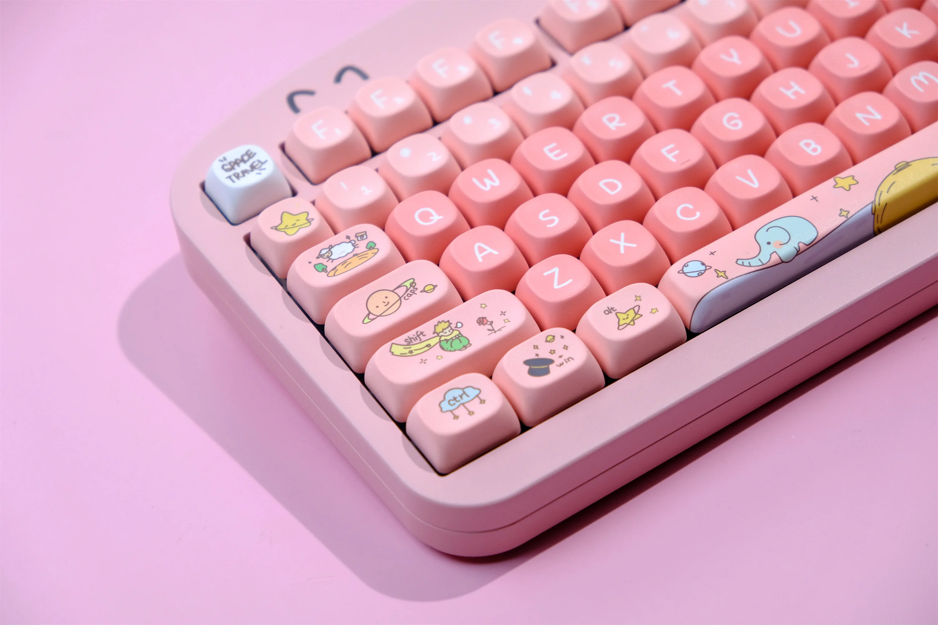 Pink Prince Keycaps 126 Key PBT Keycap MOA XOA Profile DYE-SUB For MX Switch Wooting Mechanical Keyboard Keycap ISO ANSI Layout