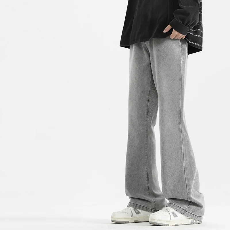 2025 Spring/Summer New Men's Micro flared Cowboy Pants Street Wear Blue American Style Men's Pants Full length flared Pants Men'