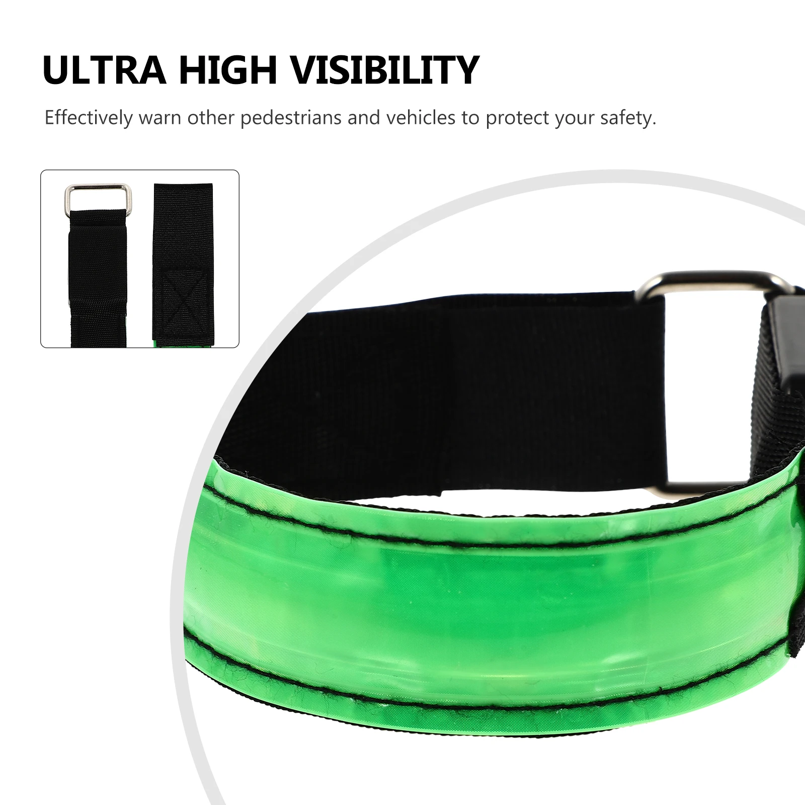 

2 Pcs Night Running Bracelet Reflective Belt Light Led Armband Fluorescent Armlet Shine Nylon Strap Wristbands