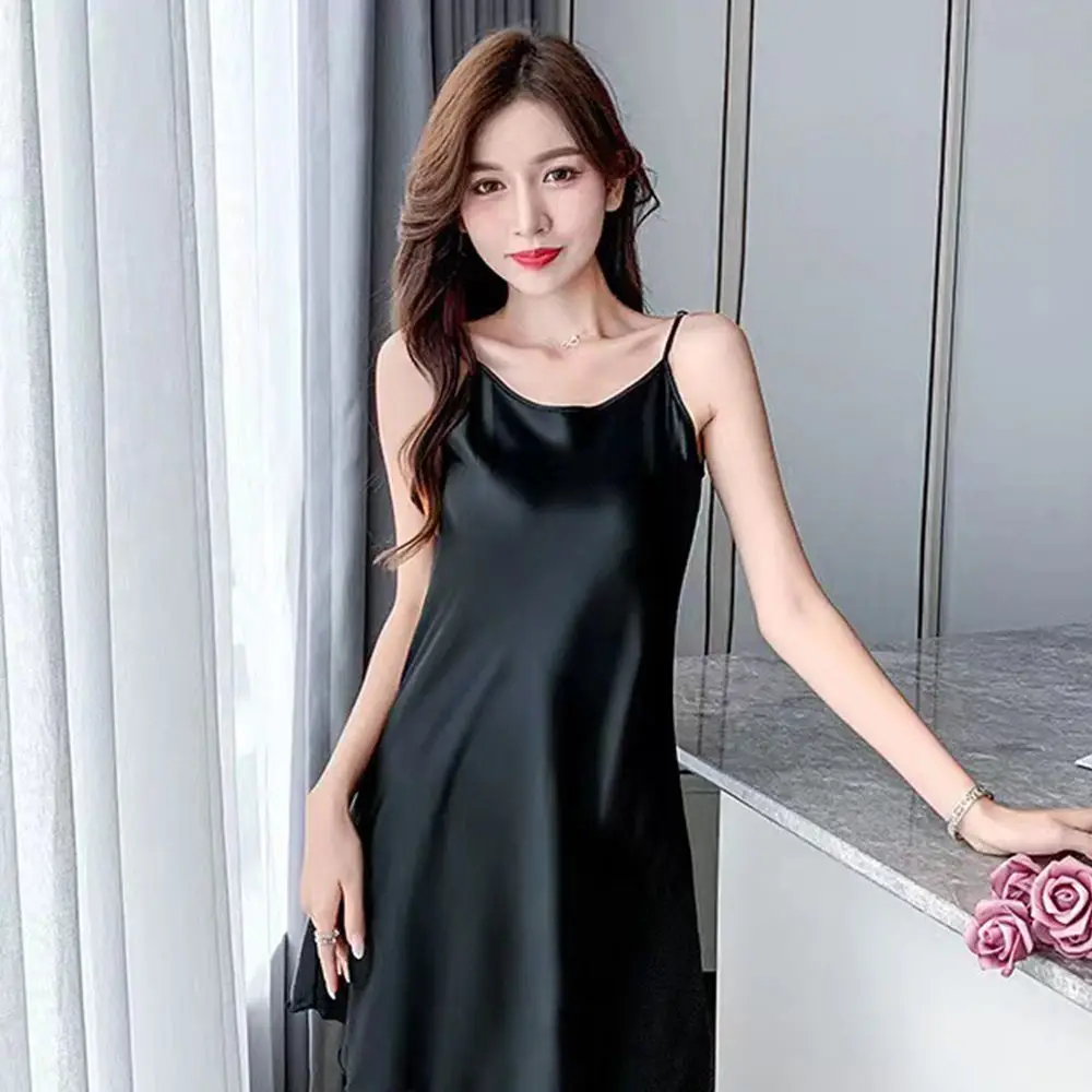 

Cozy Sexy Solid Color Female Homewear Camisole Women Sleepwear Suspender Nightdress Sling Nightdress Ice Silk