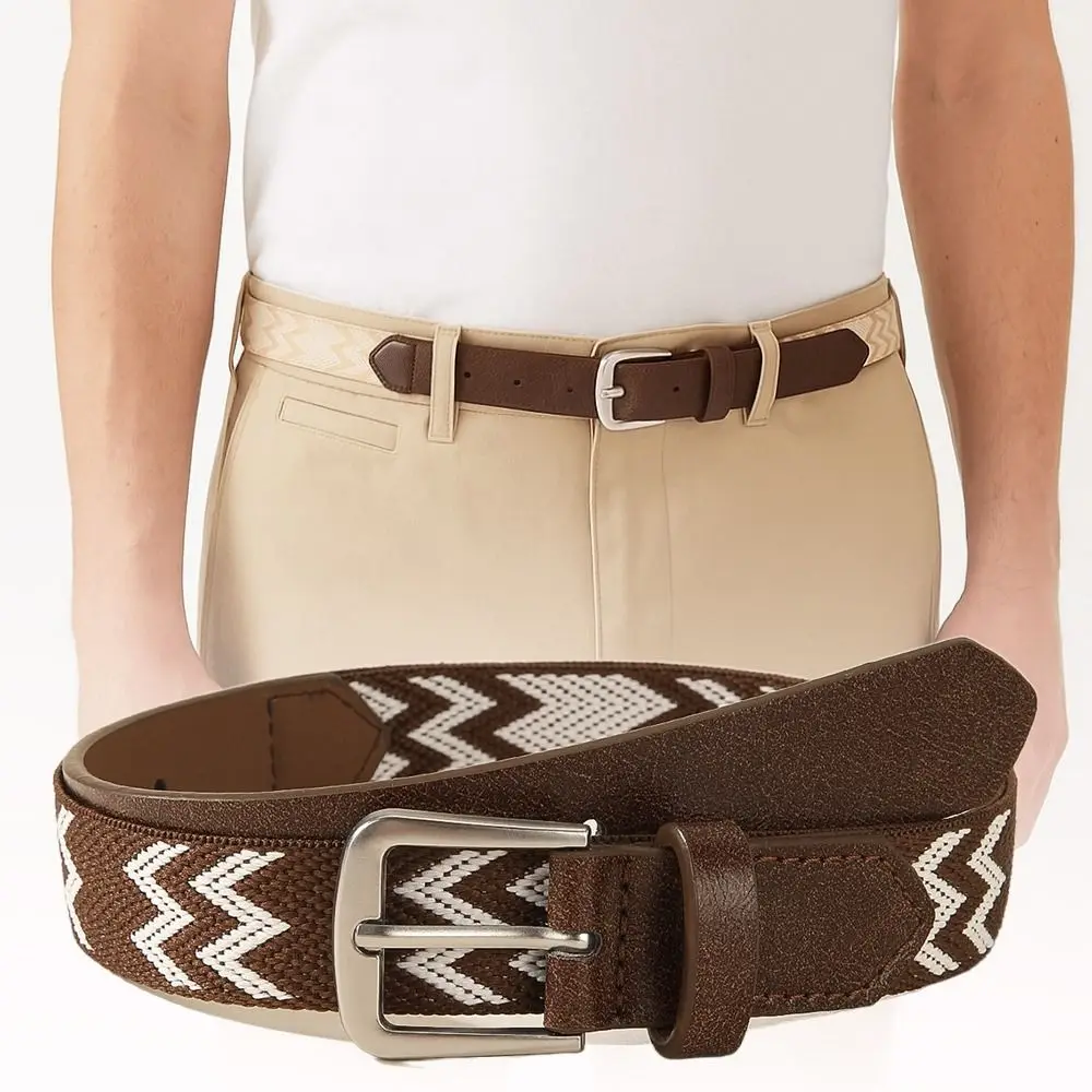 

Fashion Splicing Nylon Weaving Belt Bohemian Style Luxury Waist Band Casual Student Belt