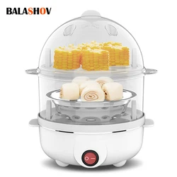 Electric Egg Cooker Double Multifunction Layers Egg Boiler Corn Milk Rapid Breakfast Cooking Egg Steamer Appliances Kitchen