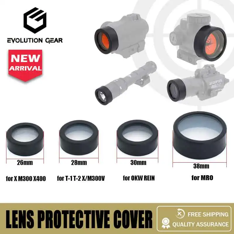 Lentille d'objectif de protection avant transparente tactique 26/28/30/38mm, pour point rouge, portée de fusil, lampe de poche
