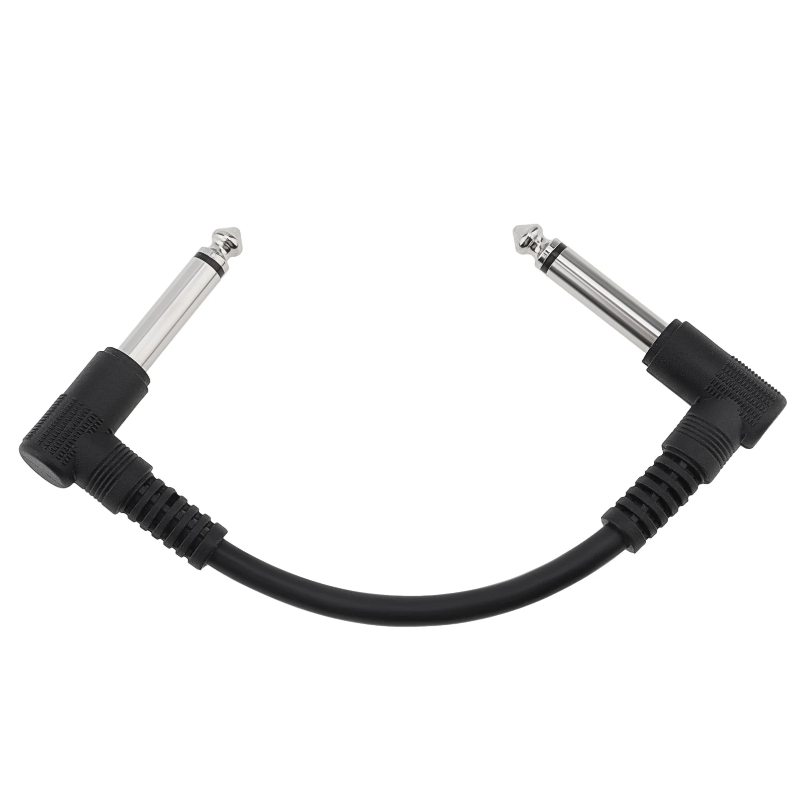 15cm Guitar Effect Pedal Patch Cable with 1/4 inch 6.35mm Silver Right Angle Plug Musical Instruments Patch Cord Wire