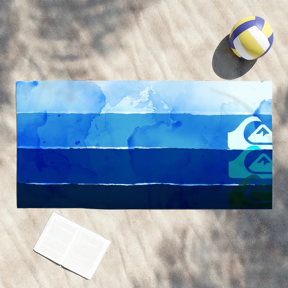 Fashion Logo Q-Quiksilver-S Brand Towel Soft Lightweight Anti-Sand Large Beach Towel Quick-Drying Bath Sports Family