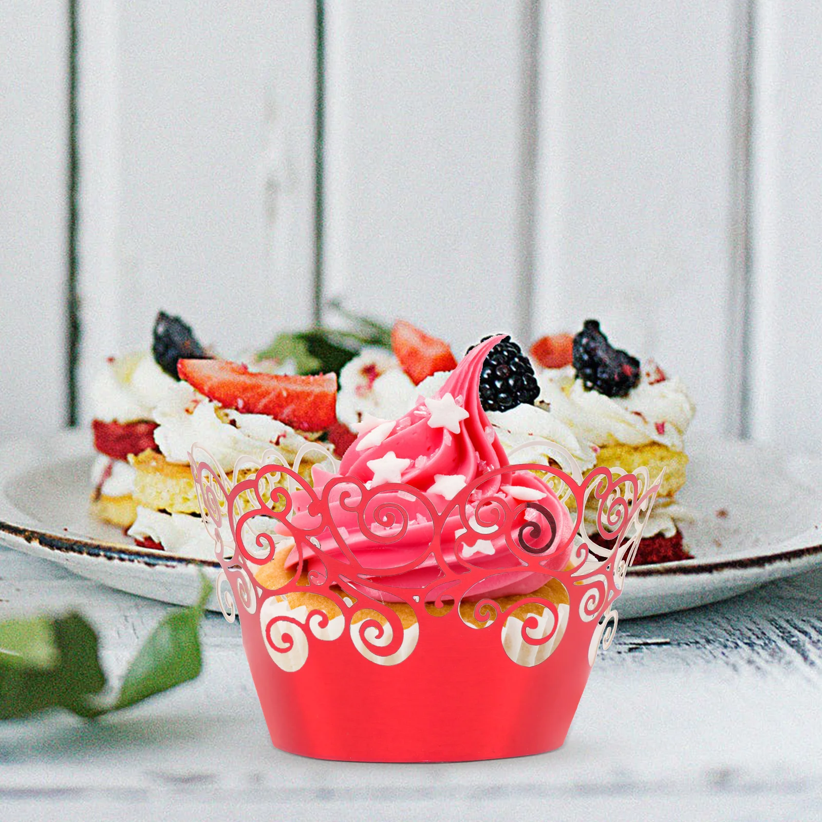 

50 Pcs Cupcake Paper Cups Aluminum Foil Cases for Baking Liners Bulk Baby Cakes