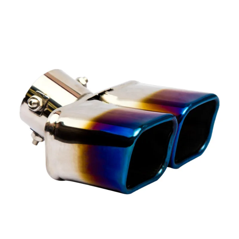 Universal Square Double Outlet Exhaust Tip Car Exhaust Pipe Stainless Steel Exhaust Muffler