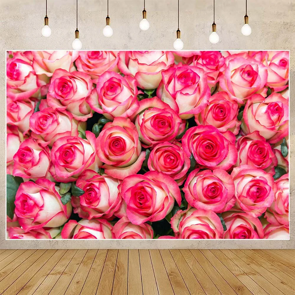 Mocsicka Flower Wall Backdrop Photography Floral Roses Wedding Decor Baby Women Portrait Photo Background Studio Photocall Props