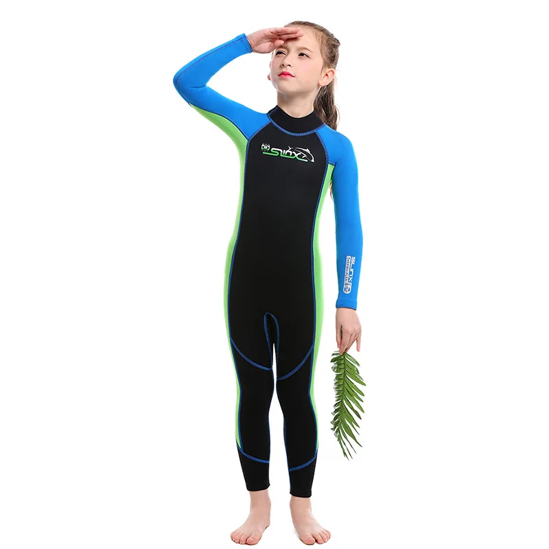 SLINX 2mm Neopreen Jongens Meisjes Full Body Lange Mouwen Wetsuit Zwemmen Duiken Pak Water Sport Snorkelen Badmode Beachwear