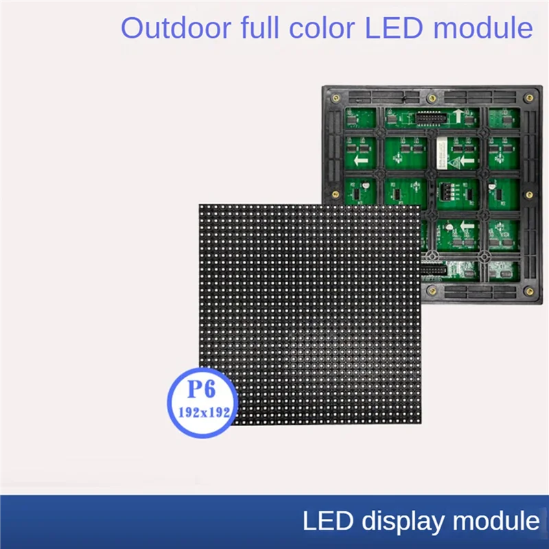

A04E-5Pcs P6 Outdoor LED Screen Panel 32X32 Pixels LED Display Module 192X192mm 1/4 Scan RGB Full Color LED Screen Panel