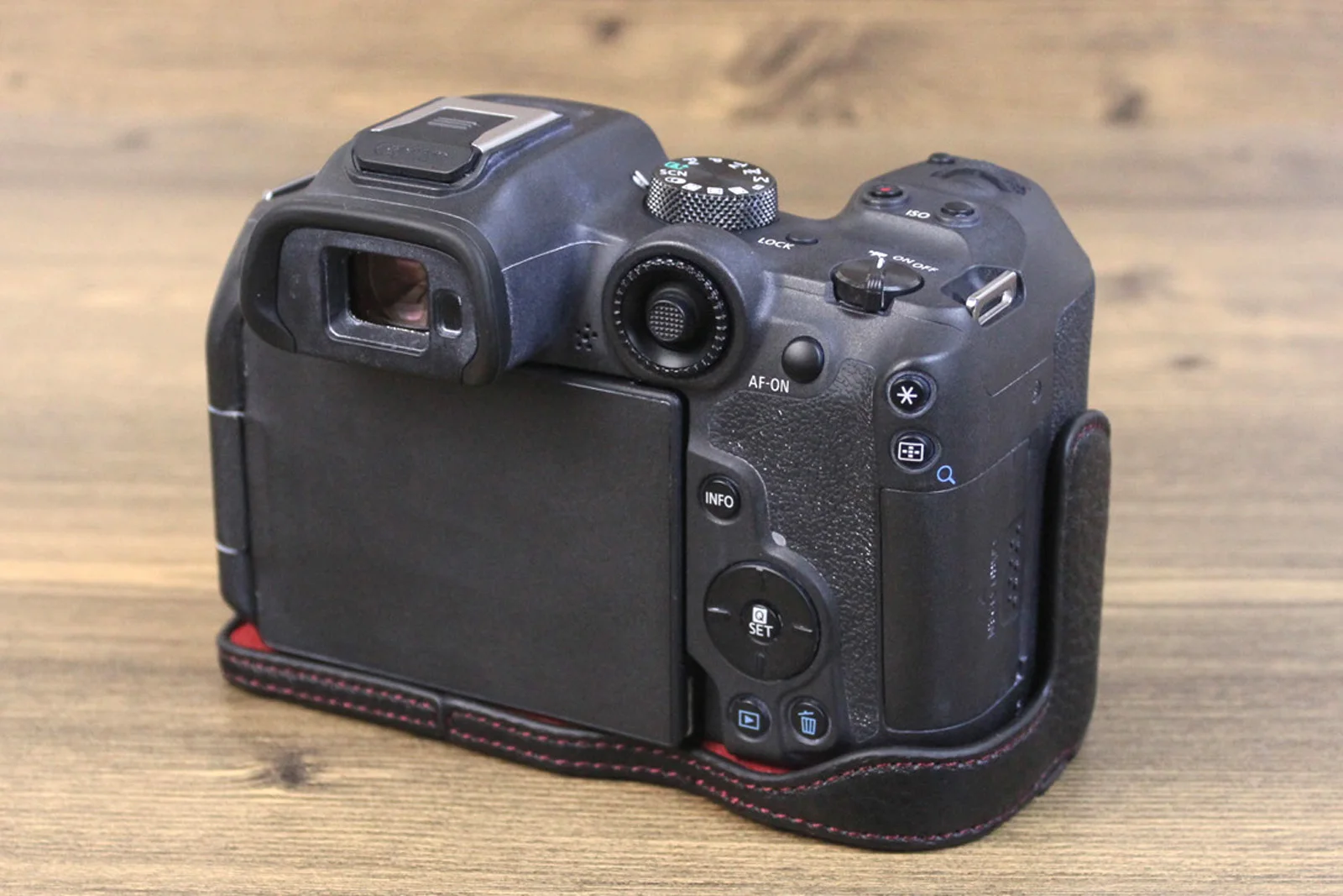 حقيقي حقيقي جلد نصف حافظة قبضة لكانون EOS R7