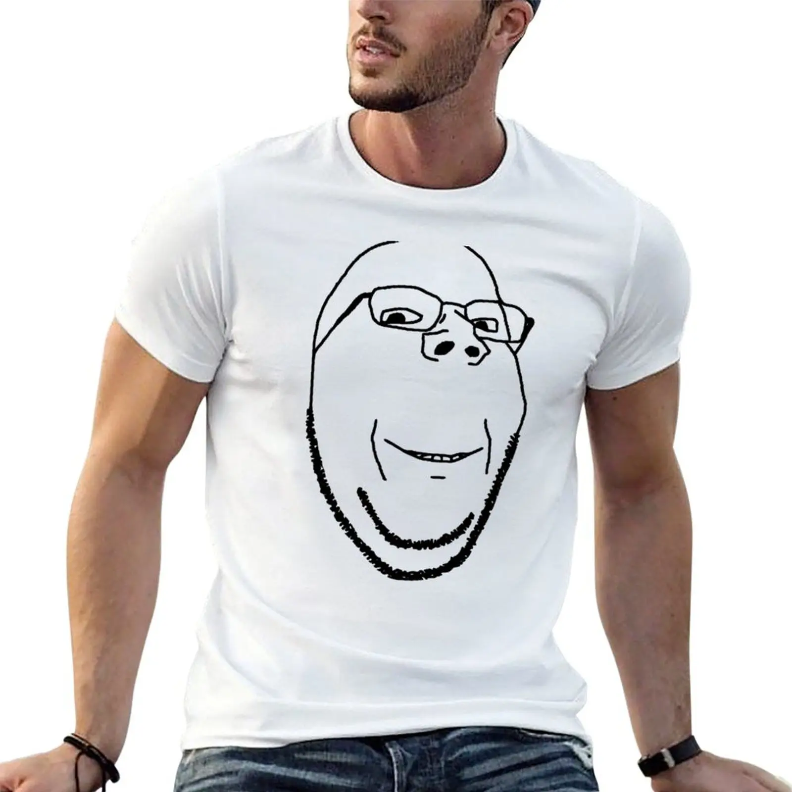 

Smiling Wholesome Wojak Soyjak T-Shirt t shirts for man cotton funny cotton t shirt man T-Shirt