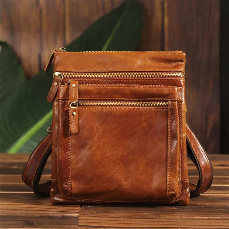 Mens Crossbody Messenger Bags Business Casual Handbag Brand New High Quality Leather Shoulder Bag For Work Casual Travel Male