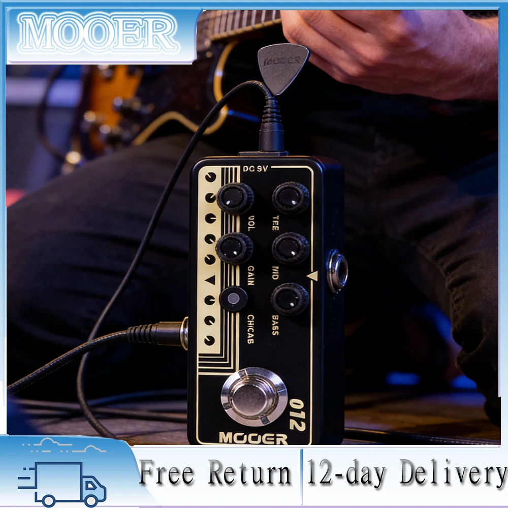 

MOOER 012, США, золото 100, гитарный предусилитель, золотые звуки века, предусилитель с эффектом перевернута, защитный слой EMP, гитарная педаль