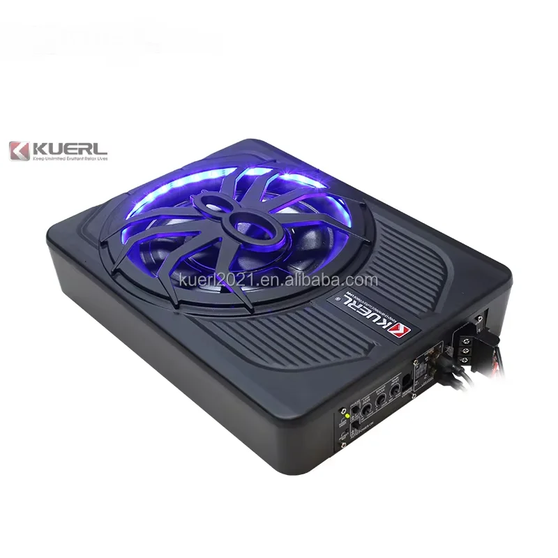 Car Under Seat Subwoofer Speaker 10 Inches Woofer Subwoofer Underseat Subwoofer Car Spider Shaped With Led Light