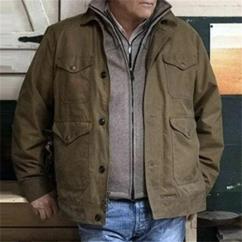 Chaqueta de algodón negra Rip Wheeler, chaqueta vaquera para hombre 5XL, chaqueta vaquera de algodón para otoño e invierno, abrigos vaqueros para