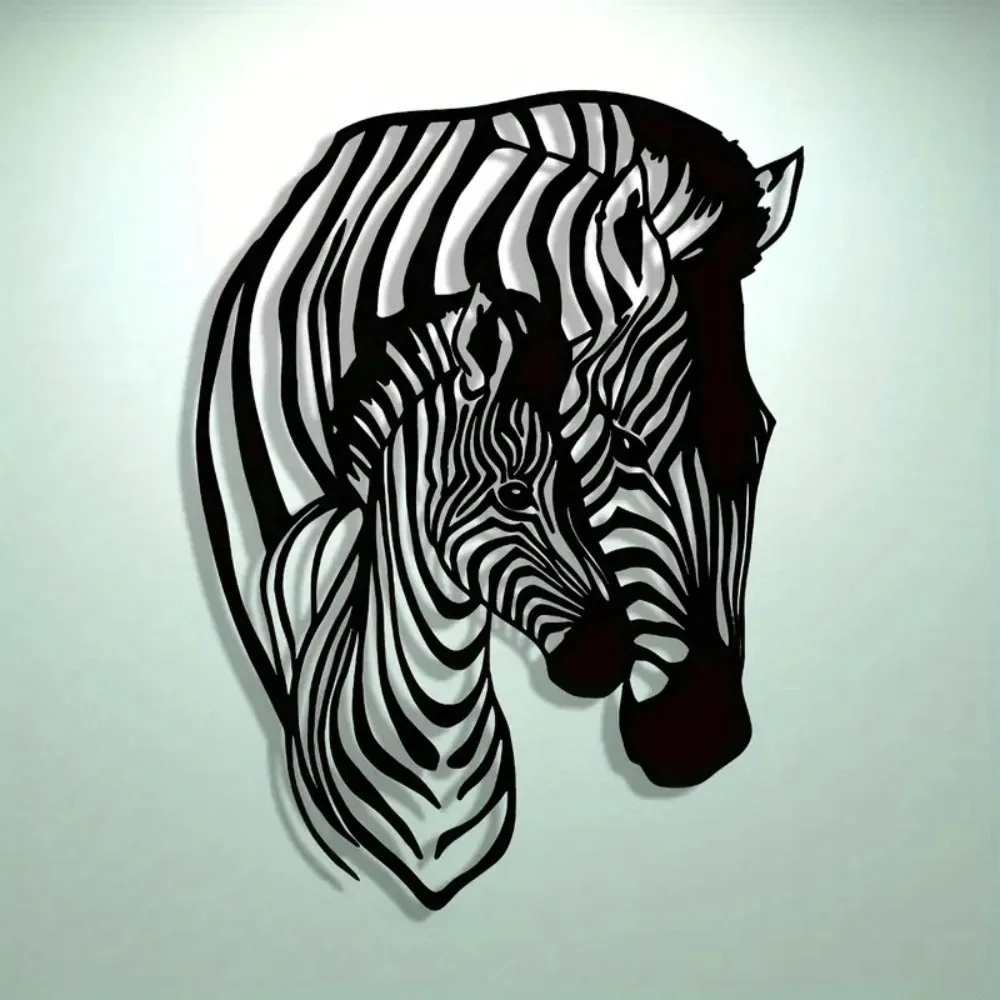Art Craft Zebra - 브랜드 제브라 가족 금속 벽 예술