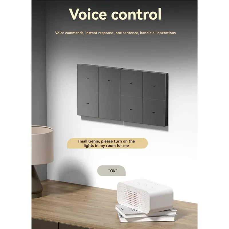 BNVN-Zigbee Tuya Smart Wall Light Switch Push Button Control App Voice Remote Aluminum Alloy Panel 1 2 3 4 Gangs