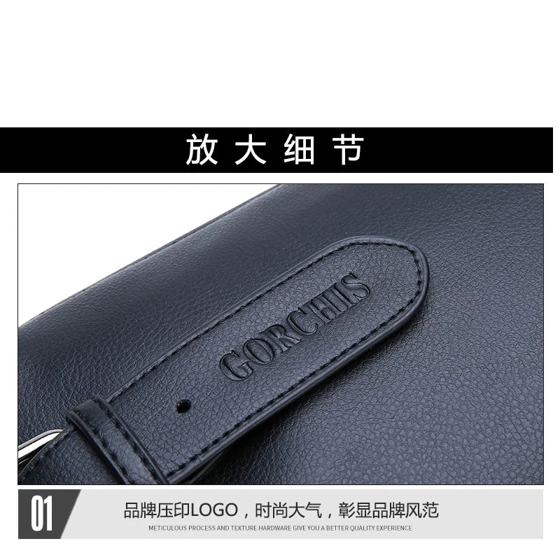 PU Leather Men Hand Purse Small Pouch MONEY Phone Bag Luxury Design Men Bag Vintage Men Clutch Bags Waist Bag High Quality Soft